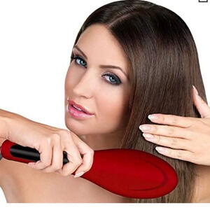 Hot & Straight Straightening Salon Brush with Temperature Control by Esplee, Red